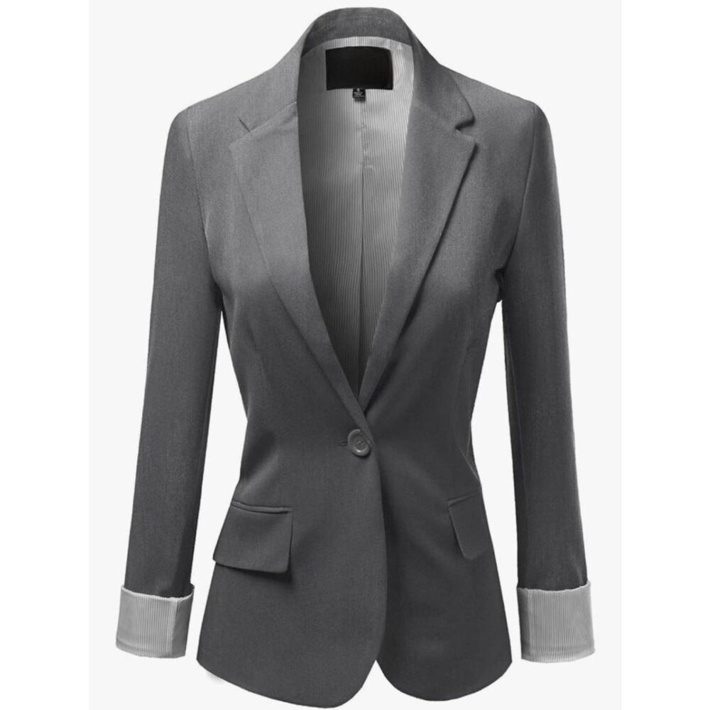 🔹️Ambiance Gray Boyfriend Blazer Small